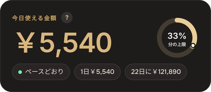 今日使える金額