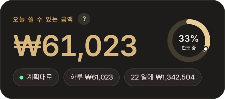 오늘 쓸 수 있는 금액