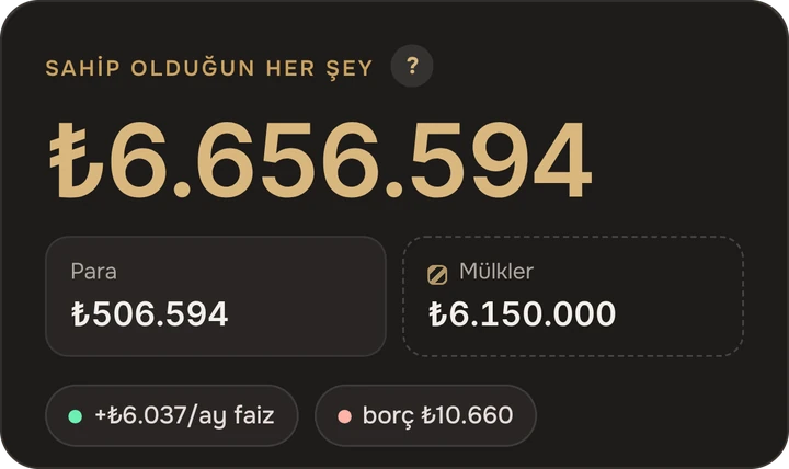 Toplamda ne kadarım var