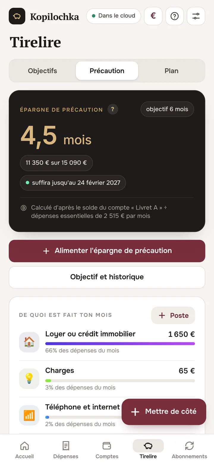 Écran du coussin : pour combien d'années l'argent suffit