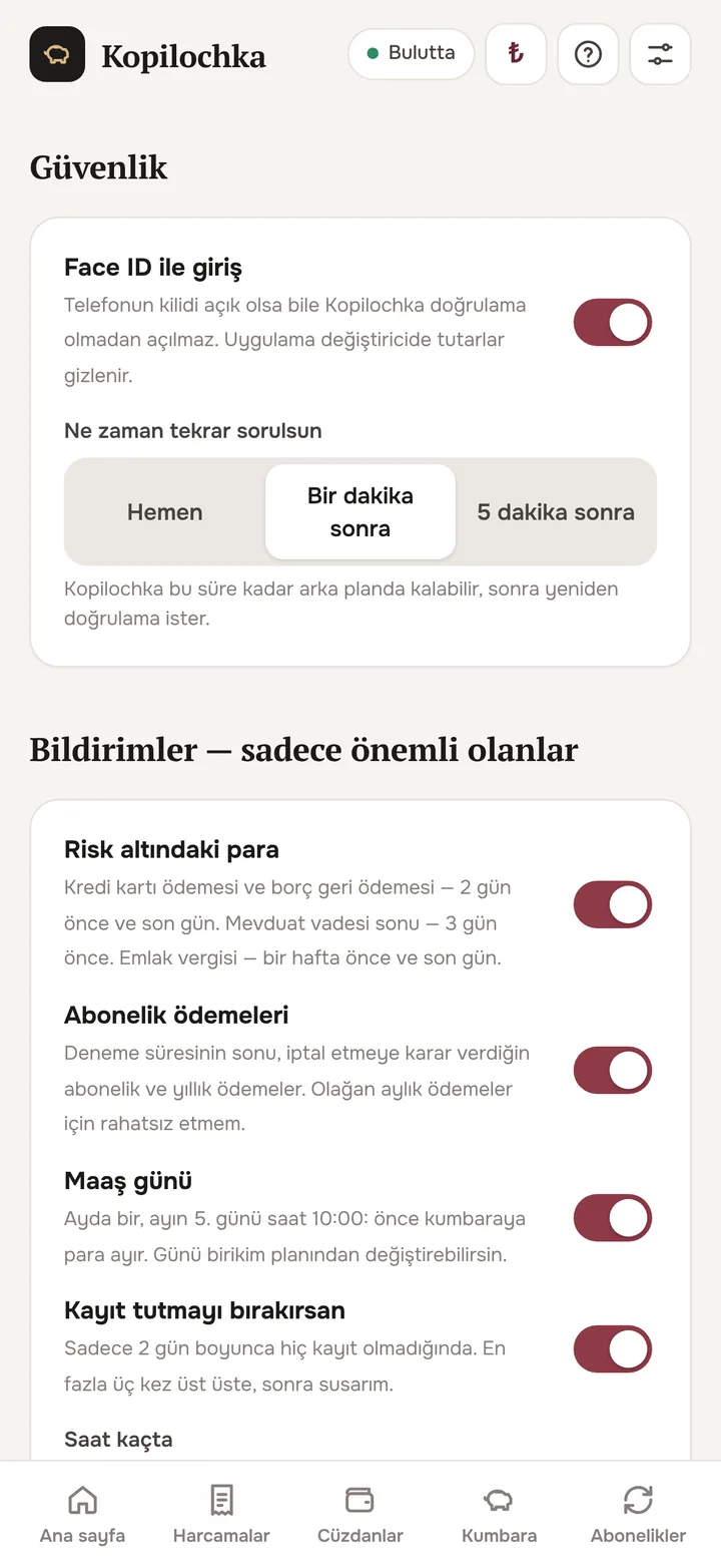 Ayarlar: Face ID ve bildirimler